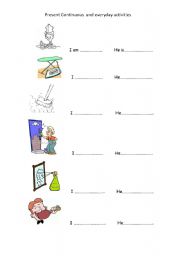 English Worksheet: present continuous and routines