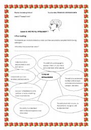 English Worksheet: Lesson 8: Are we all intelligent?