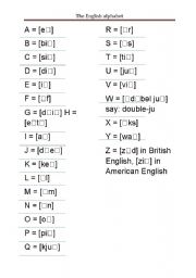 English worksheet: The English alphabet