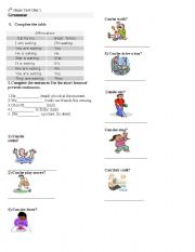 English worksheet: test