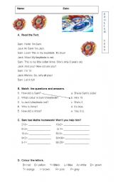 English Worksheet: 5th grade Test