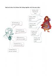 English Worksheet: Little red riding hood and the wolf