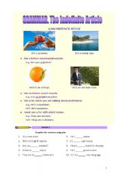 English worksheet: Indefinite Articles