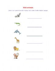 English Worksheet: animals