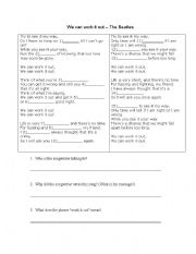 English worksheet: The Beatles Cloze Exercise