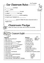 English Worksheet: Classroom rules for young learners