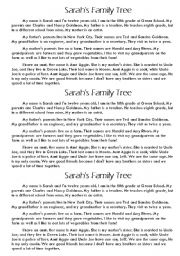 English Worksheet: Sarahs family Tree