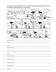 English Worksheet: Graphic Text - Charlie Brown Fill in the Bubbles