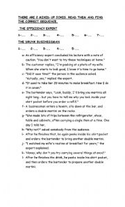 English Worksheet: READING COMPREHENSION: MIXED UP JOKES