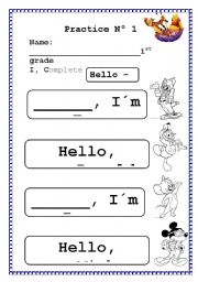 English Worksheet: Whats your name?