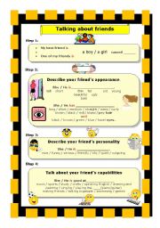 English Worksheet: Talking about friends