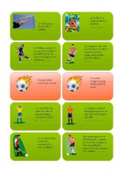 English Worksheet: Football/ soccer card game PART 2