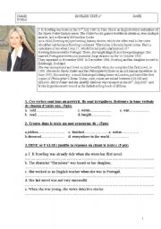 English Worksheet: JK ROWLING biography