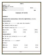 test 7th form