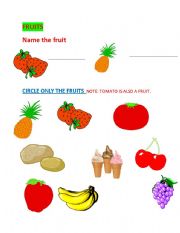 English Worksheet: FRUITS