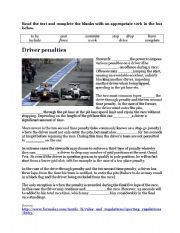 English Worksheet: Driver Penalties