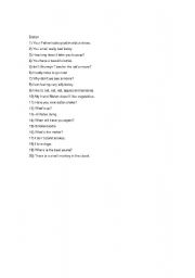 English Worksheet: Running Dictation Game 