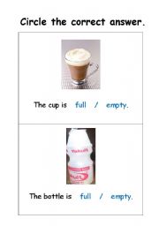 English Worksheet: Circle the correct answer (Empty/Full)