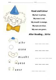 English Worksheet: Clown