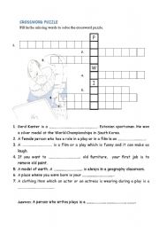 English Worksheet: theatre crossword puzzle