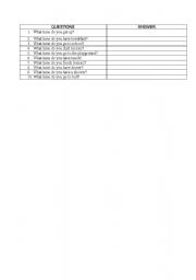English Worksheet: first person daily routines