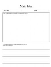 English Worksheet: Main Idea Accomodated Assessment