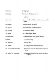 English worksheet: Charity match up