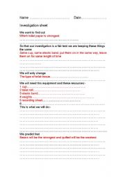 English Worksheet: Science toilet paper investigation