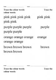 English worksheet: Trace the colour words_2