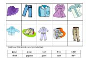 English worksheet: Clothing 
