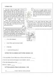 English Worksheet: Test 7th grade