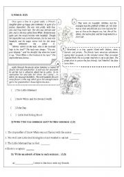 English Worksheet: Test 7th grade