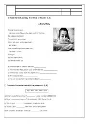 English Worksheet: test 5th grade