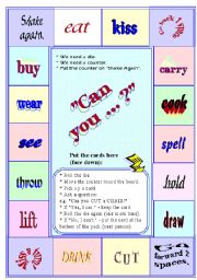 English Worksheet: game   verb  CAN