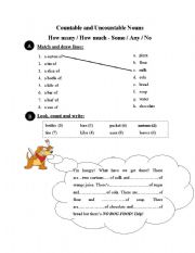 English Worksheet: Uncountable and Countable Nouns