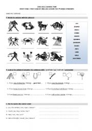 English Worksheet: 2010-2011 SCHOOL YEAR FIRST TERM - FIRST EXAM OF ENGLISH LESSON FOR 7th GRADE STUDENTS