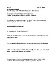 English Worksheet: Bachs Fight for Freedom