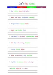 English Worksheet: lets play syntax