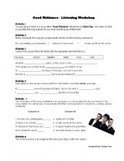 English worksheet: Good Riddance (song)