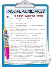 English Worksheet: Modal Auxiliaries