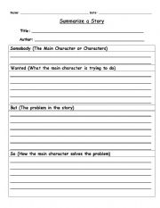 English worksheet: Summary Using SWBS