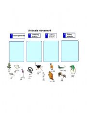 English worksheet: animals movement