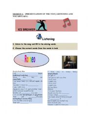 English Worksheet: Love song