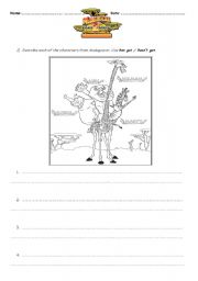 English Worksheet: MADAGASCAR 2