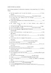 English Worksheet: INFINITIVE AND GERUND sentences