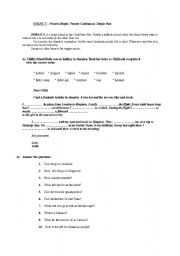 English Worksheet: Present -Past tense