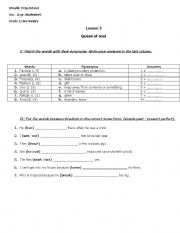 English worksheet: voc and Gr worksheet Grade 1 secondary Queen of Soul