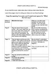 English worksheet: Private peaceful