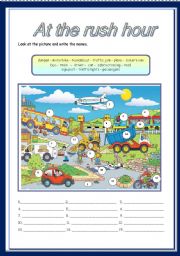 English Worksheet: At the rush hour