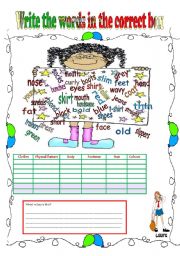 English Worksheet: Physical description vocabulary-3